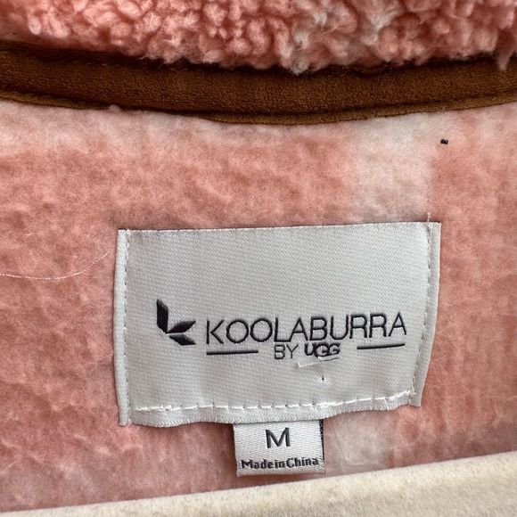 Koolaburra by UGG Women Plaid Brushed Sherpa Cozy shacket Pink Medium NEW - Picture 4 of 7